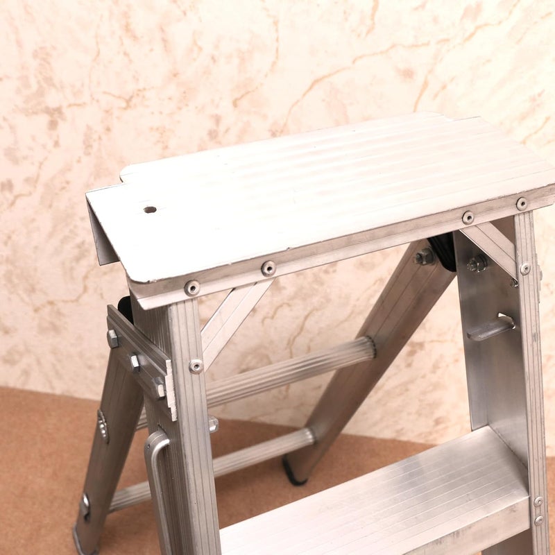 EMC Dual Purpose Aluminium 3 Step Ladder - Heavy Duty, 250 kg Capacity, Slip-Resistant Steps, Safety Lock, Compact Size - 1.54 Meter - Image 3